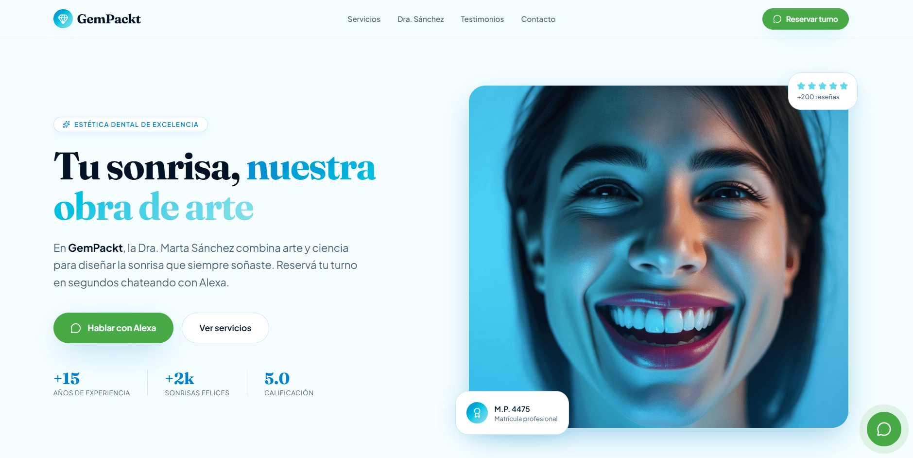Captura de pantalla del sitio de GemPackt — Dra. Marta Sánchez